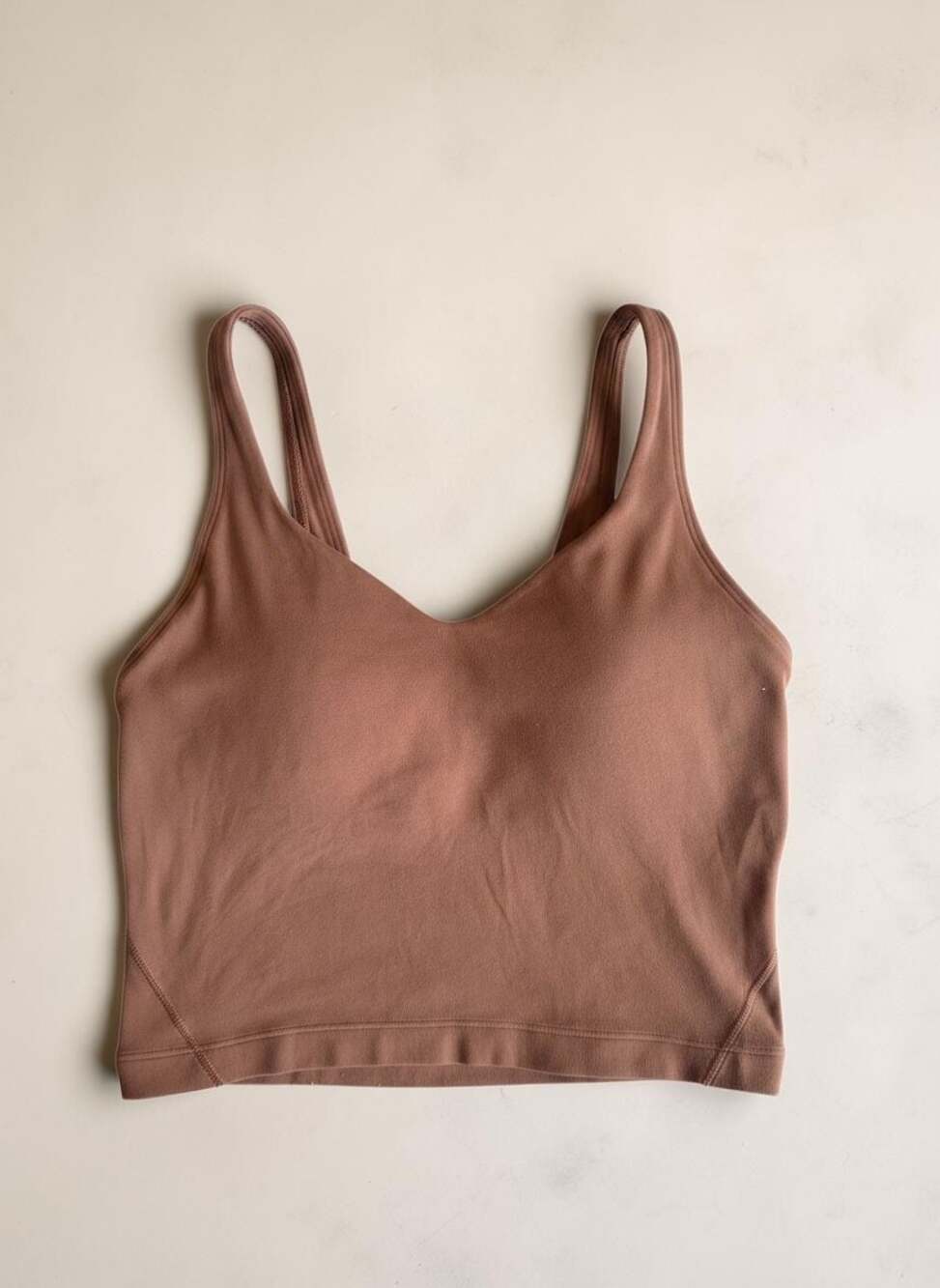 Lululemon Align Tank Top Light Support A/B Cup Brown Mocha Built In Bra Estimate